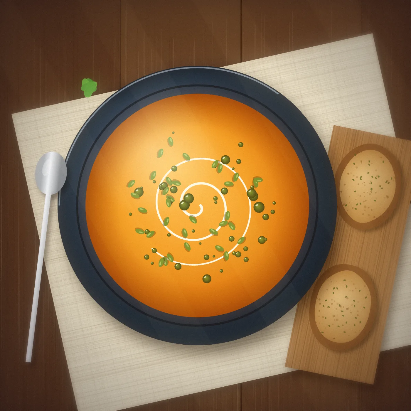 Kürbissuppe mit Kernöl, Titelbild der Rezeptserie